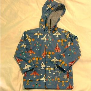 Hatley Kids Airplane Print Buttondown Raincoat 6